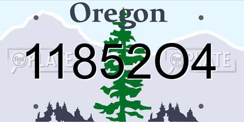 11852O4 Oregon License Plate