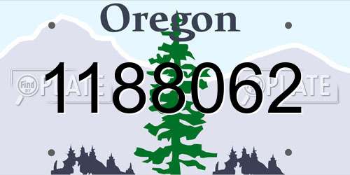 1188062 Oregon License Plate