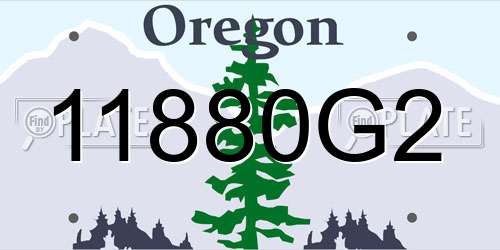 11880G2 Oregon License Plate