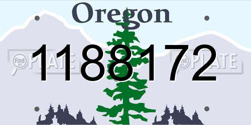 1188172 Oregon License Plate