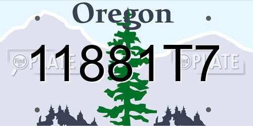 11881T7 Oregon License Plate