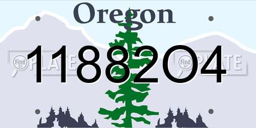 11882O4 Oregon License Plate