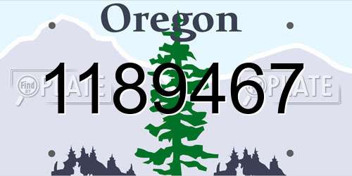 1189467 Oregon License Plate