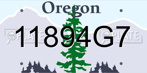 11894G7 Oregon License Plate