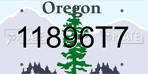 11896T7 Oregon License Plate