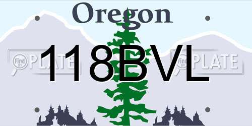 118BVL Oregon License Plate