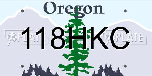 118HKC Oregon License Plate