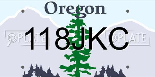 118JKC Oregon License Plate
