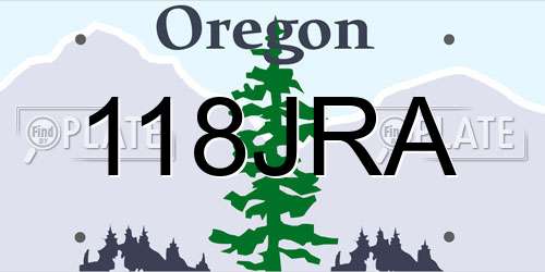 118JRA Oregon License Plate