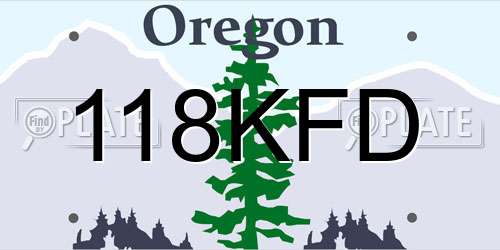 118KFD Oregon License Plate