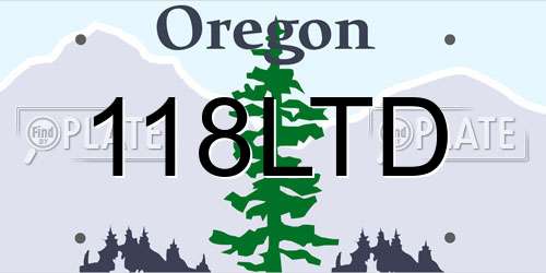 118LTD Oregon License Plate