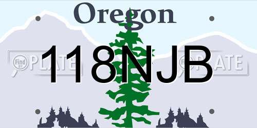 118NJB Oregon License Plate