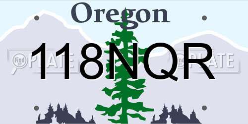 118NQR Oregon License Plate
