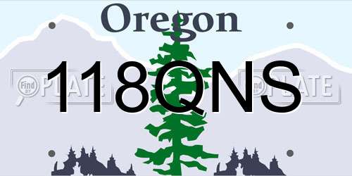 118QNS Oregon License Plate