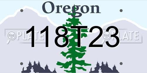 118T23 Oregon License Plate