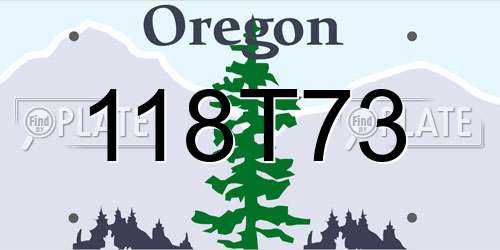 118T73 Oregon License Plate