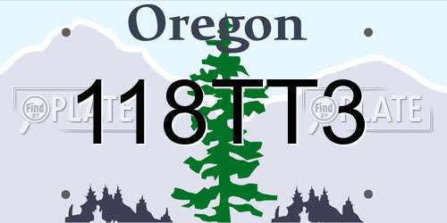 118TT3 Oregon License Plate