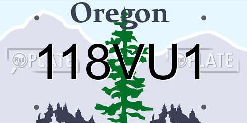 118VU1 Oregon License Plate