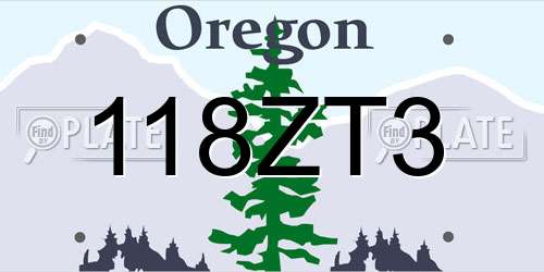 118ZT3 Oregon License Plate