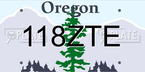 118ZTE Oregon License Plate