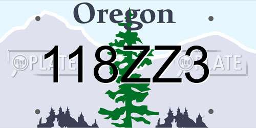 118ZZ3 Oregon License Plate