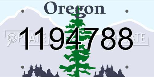1194788 Oregon License Plate
