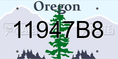 11947B8 Oregon License Plate