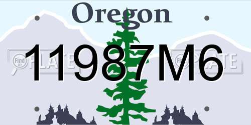 11987M6 Oregon License Plate