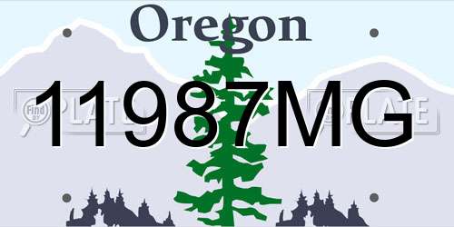 11987MG Oregon License Plate