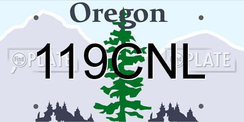119CNL Oregon License Plate