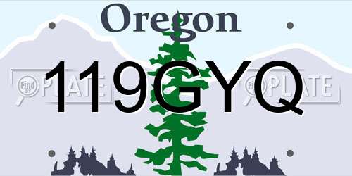 119GYQ Oregon License Plate