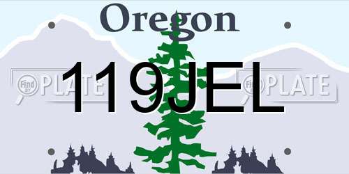 119JEL Oregon License Plate