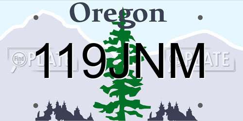 119JNM Oregon License Plate