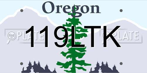 119LTK Oregon License Plate