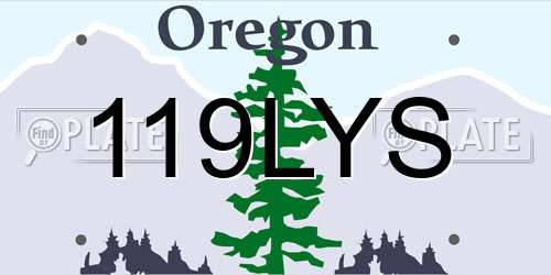119LYS Oregon License Plate