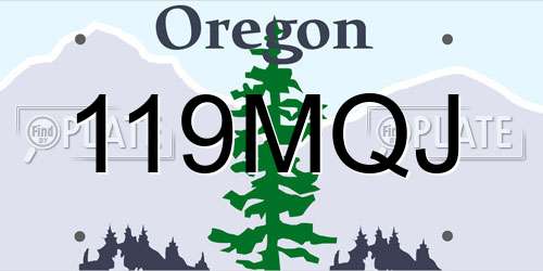 119MQJ Oregon License Plate