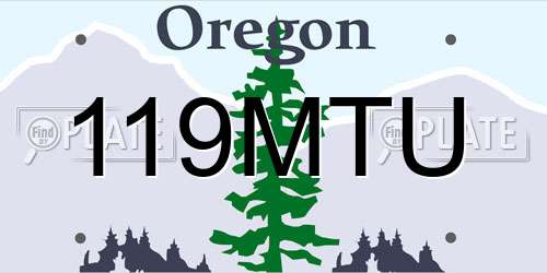 119MTU Oregon License Plate