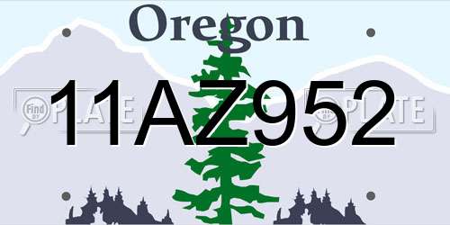 11AZ952 Oregon License Plate