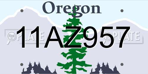 11AZ957 Oregon License Plate