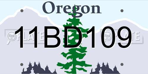 11BD109 Oregon License Plate