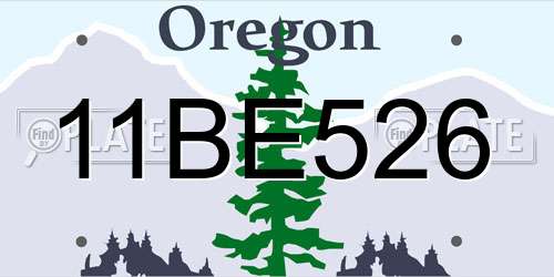 11BE526 Oregon License Plate