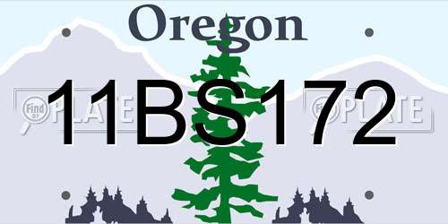 11BS172 Oregon License Plate