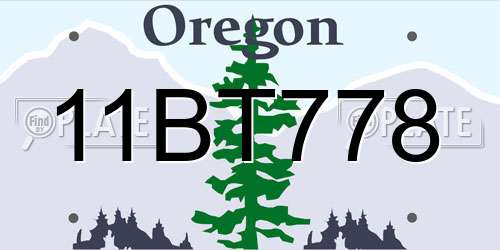 11BT778 Oregon License Plate