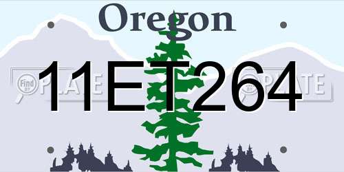 11ET264 Oregon License Plate