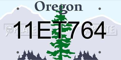 11ET764 Oregon License Plate