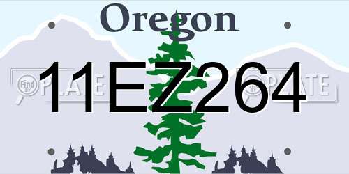 11EZ264 Oregon License Plate