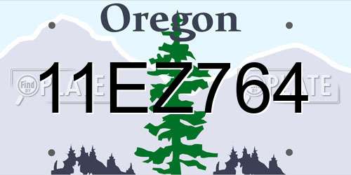 11EZ764 Oregon License Plate