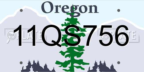11QS756 Oregon License Plate