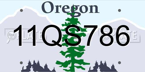 11QS786 Oregon License Plate
