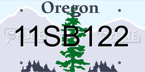 11SB122 Oregon License Plate
